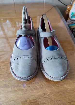 Детские кожаные нубуковые ботинки 33р. туфли ботиночки