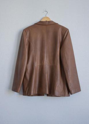 Кожаный пиджак, коричневый, куртка, жакет винтаж4 фото