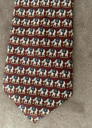 Краватка rene chagal слоники марсала бордовий білий шовк2 фото
