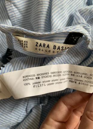 Тонкая батистовая вышитая блузка рубашка zara  на размер xs4 фото