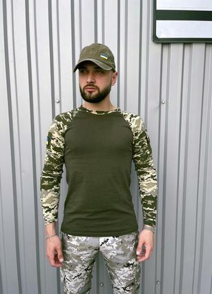 (такт.) лонгслив хаки с камуфляжом, размеры:с-3хл