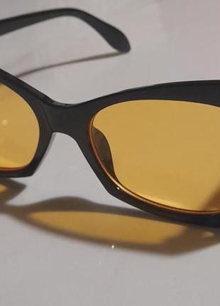 Очки солнцезащитные uv400 желтые стильные, 20231 фото