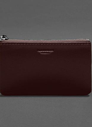Шкіряна монетниця/мінікосметичка бордова крат
