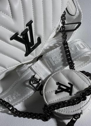 Сумка у стилі louis vuitton wave white/black6 фото