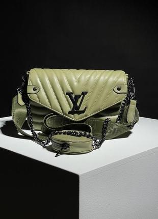 Сумка у стилі louis vuitton wave green/black1 фото