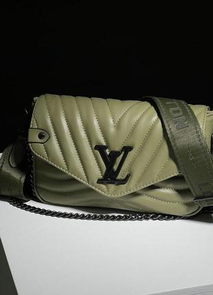 Сумка у стилі louis vuitton wave green/black6 фото