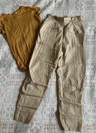 Легкий костюмчик на лето- футболка и брюки pull&bear  размер xs