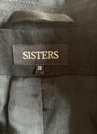 Стильный льняной жакет пиджак с накладными карманами sisters размер s-m6 фото