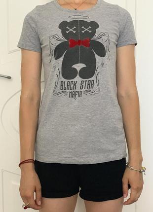 Майка футболка black star mafia сіра2 фото