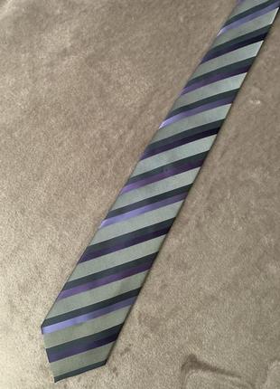 Краватка m&amp;s у сіро-фіолетову смужку2 фото