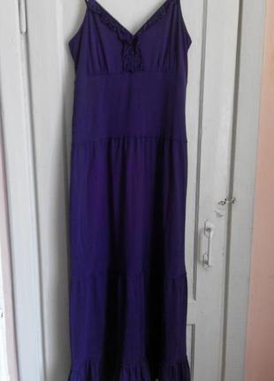 Коттоновое платье сарафан расширенное к низу, next