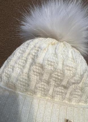 Зимова шапка на 3-6 місяців3 фото