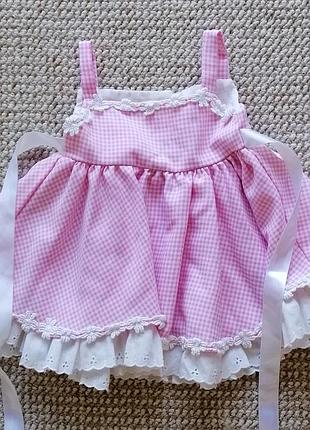 Платье розовое для девочки 3-6мес.