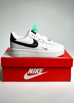 ☘️🍀 nike air force 1 low white black кросовки кеди класические на кажен день белые черные1 фото