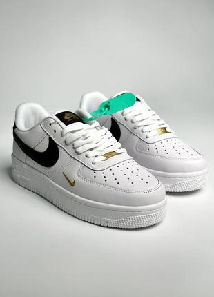 ☘️🍀 nike air force 1 low white black кросовки кеди класические на кажен день белые черные6 фото