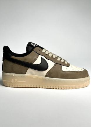 💼👞🥾 nike air force 1 low suede hoodie sole кеди кроссовки коричнева подошва классика замша нубук