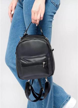 Жіночий рюкзак- трансформер sambag asti чорний7 фото