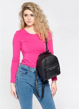 Жіночий рюкзак- трансформер sambag asti чорний6 фото