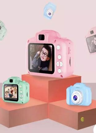 Детская фотокамера, первый фотоаппарат для ребенка, цвет розовый, без карты памяти6 фото