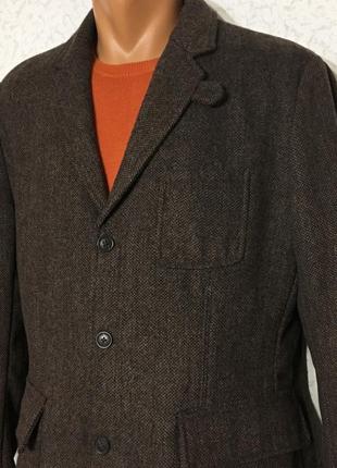 Піджак чоловічий вовняний твідовий теплий 50-й розмір6 фото
