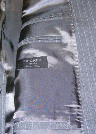 Вовняний шикарний піджак великий поділ becker (56-58)2 фото