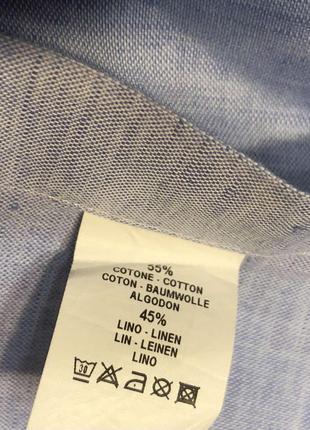 Льняная мужская приталенная рубашка