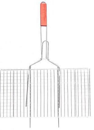 Решетка для мангала большая 45*25*2см, ручка 33см