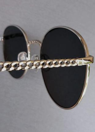 Chanel жіночі сонцезахисні окуляри чорні в металевій оправі7 фото