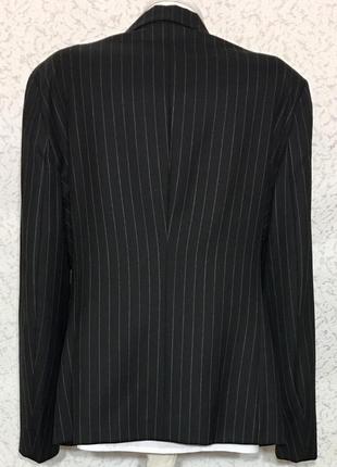 Стильный женский шерстяной деловой жакет пиджак в элегантную полоску 46-48 размер5 фото