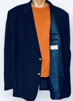 Пиджак 56-58 р шерстяной темно синий  souverain  италия2 фото