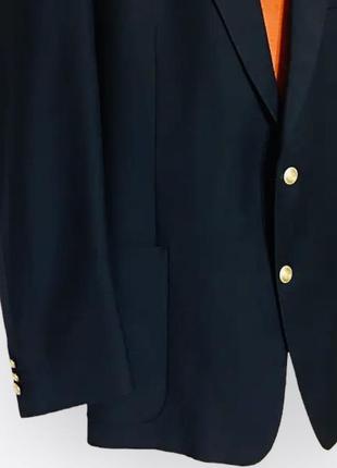Пиджак 56-58 р шерстяной темно синий  souverain  италия8 фото