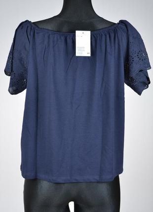 Жіноча котонова блузка з вишивкою h&m4 фото