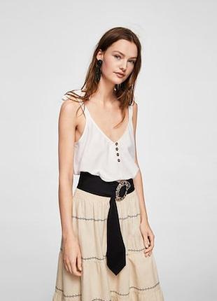 Стильный топ коттон+лён mango