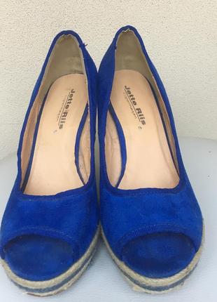 Замшеві еспадрільї на танкетці 40р.2 фото