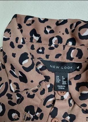 Розовая длинная рубашка с леопардовым принтом. блузка. сорочка в леопардовий принт. гарна сорочка. фірмова сорочка3 фото