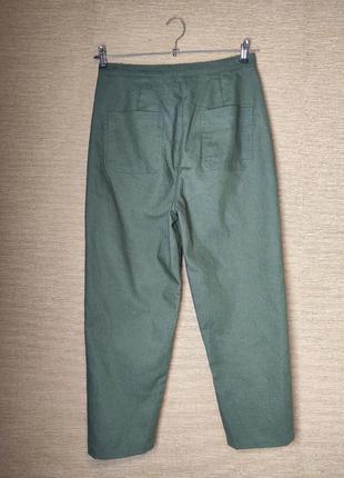 Зеленые джинсы брюки брюки бананы свободного кроя3 фото