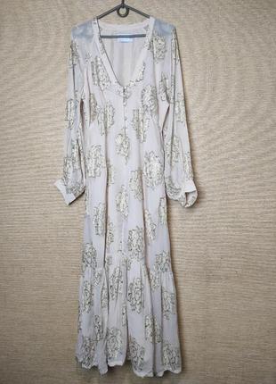 Длинное нарядное платье с люрексовым цветами6 фото