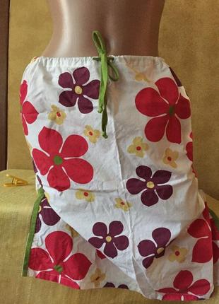 Юбка на лето с цветочками и лампасами