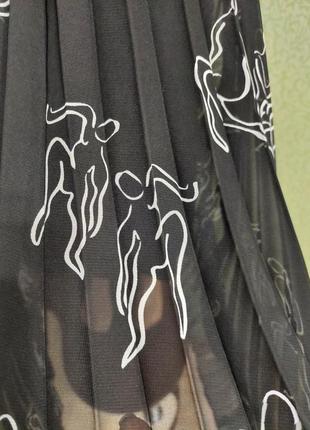 Плісірована спідниця міді юбка monki плісе в принт4 фото