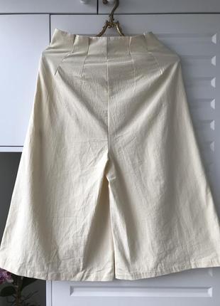 100% хлопок. светлые кюлоты шорты винтаж на лето бриджи широкие