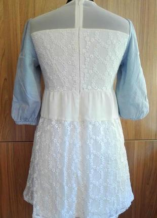 Sale белое кружевное платье с шифоновыми вставками ochirly2 фото