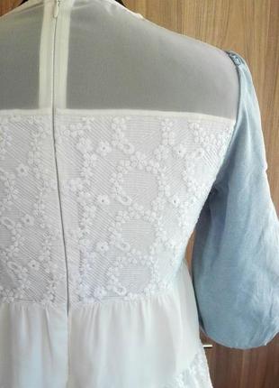 Sale белое кружевное платье с шифоновыми вставками ochirly3 фото