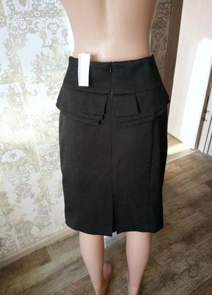 Uk 12|eur 40 новая чёрная юбка с оборками warehouse3 фото