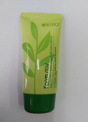 Сонцезахисний зволожувальний крем farmstay green tea seed moisture spf50+