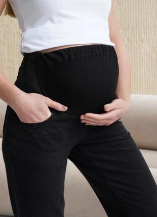 Прямі джинси для вагітних для майбутніх мам із високою посадкою чорні, 5452504-ч6 фото