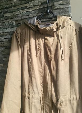 Куртка ветровка с капюшоном  хаки cotton