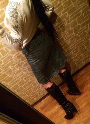 Стильная джинсовая юбка h&m3 фото
