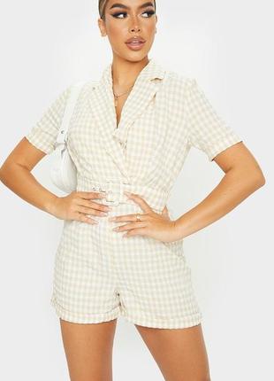 Комбинезон ромпер летний в клетку размер м prettylittlething