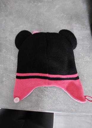 Тепла шапка на флісі minnie mouse2 фото