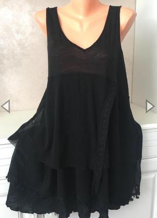 Трендовое чёрное платье свободного фасона франция3 фото